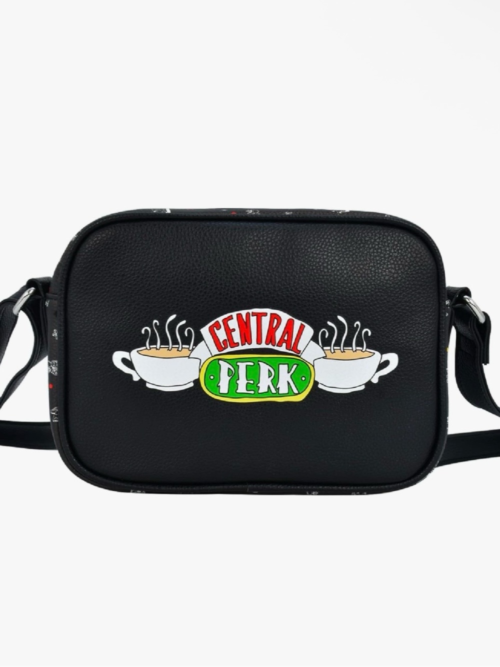 Danielle Nicole Black Central Perk Logo Crossbody Bag